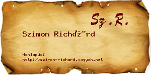 Szimon Richárd névjegykártya