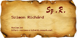 Szimon Richárd névjegykártya