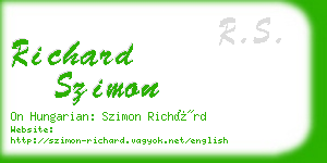 richard szimon business card